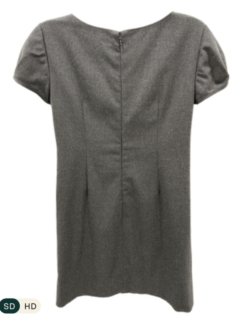 Maggy London Dark Shimmery Charcoal Ruffle Placket Cap Sleeve Shift Dress Size 2 - Picture 2 of 4
